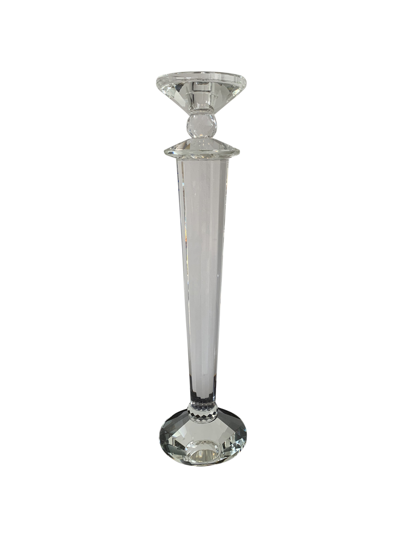 CRYSTAL CANDLE HOLDER CUT, TAPERED TOP TO BOTTOM LARGE image 1